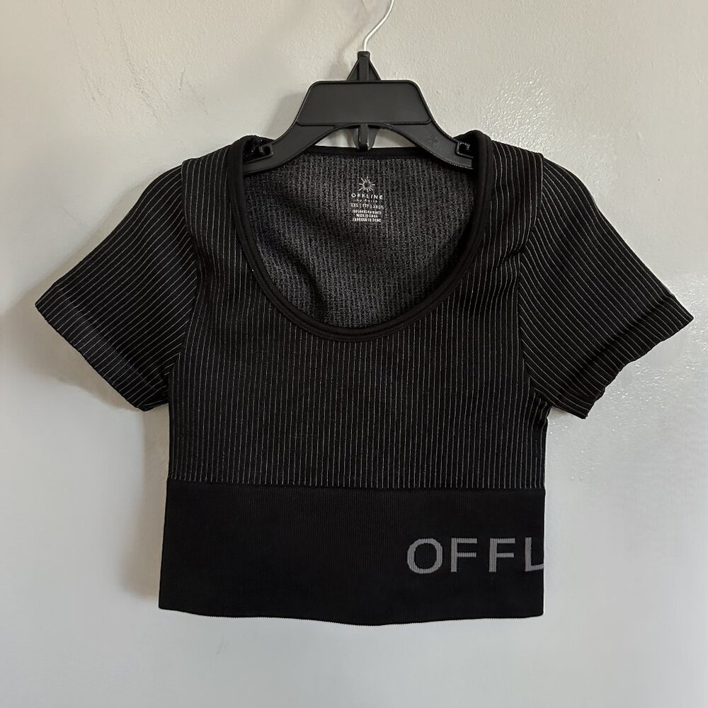 Offline by Aerie Sidewalk Seamless Cropped T-Shirt Size XXS